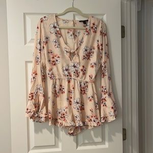 Forever 21 Pink Floral Romper